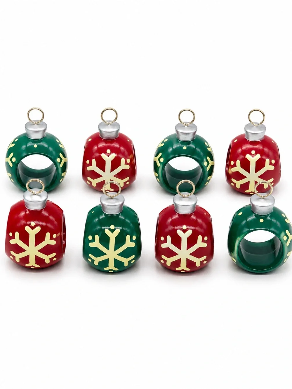 Holiday Things Ornament Napkin Rings & Place Card Holders Set of 8 NWT